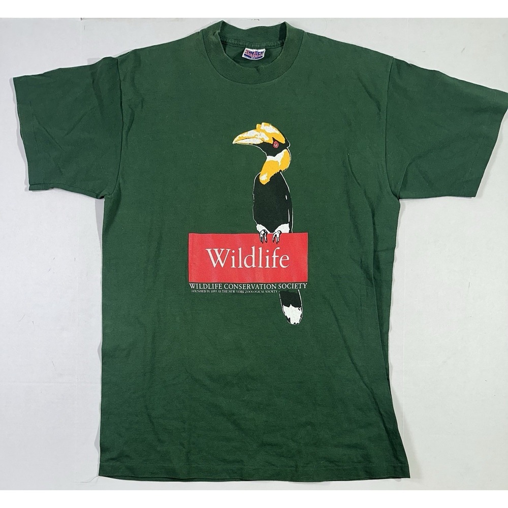 VTG Wildlife Conservation Society T-Shirt XL Trench Hornbill Bird USA Made